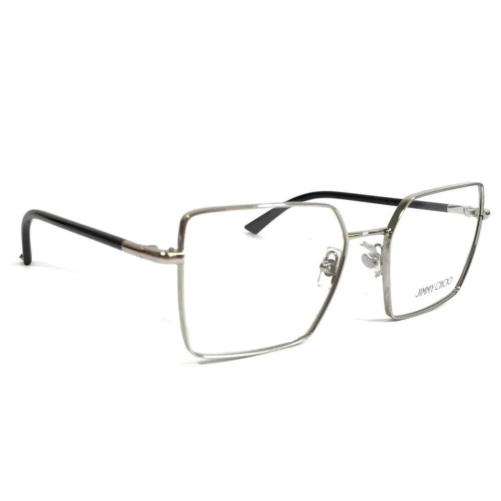 Jimmy Choo Eyeglasses Frames JC2022 3002 Black Silver Square Full Rim 53-17-140